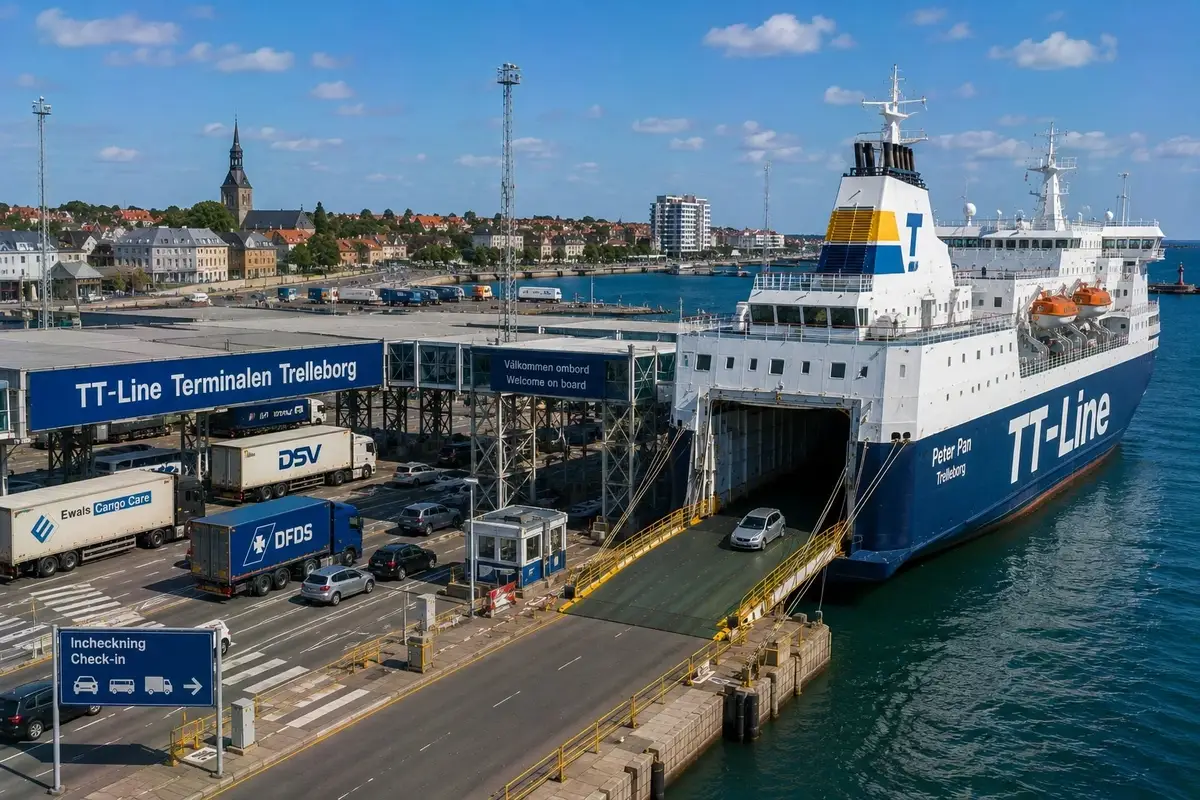 Trelleborg λιμάνι πλοίων σε νότια Σουηδία
